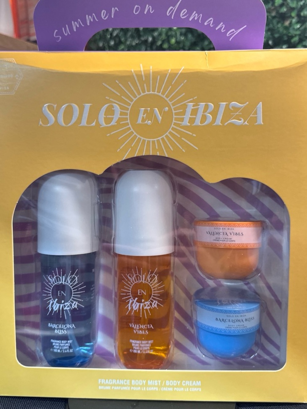 Solo En Ibiza Fragrance Body Mist perfume & Cream Set - Blue & Orange